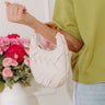 Easy To Style Faux Leather Woven Purse in Ivory Image - 1