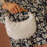 Easy To Style Faux Leather Woven Purse in Ivory Image - 1