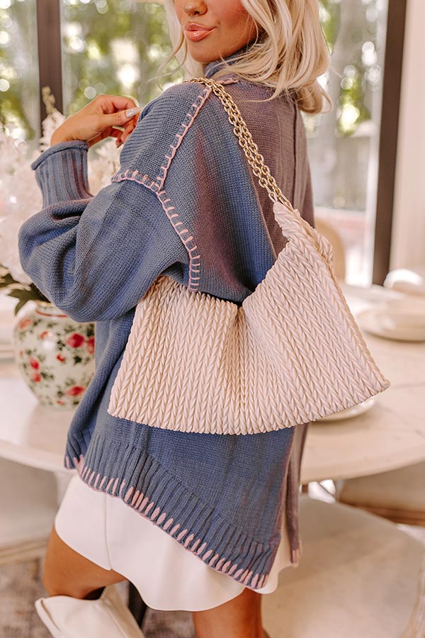 Timeless Treasures Faux Leather Tote in Light Oatmeal