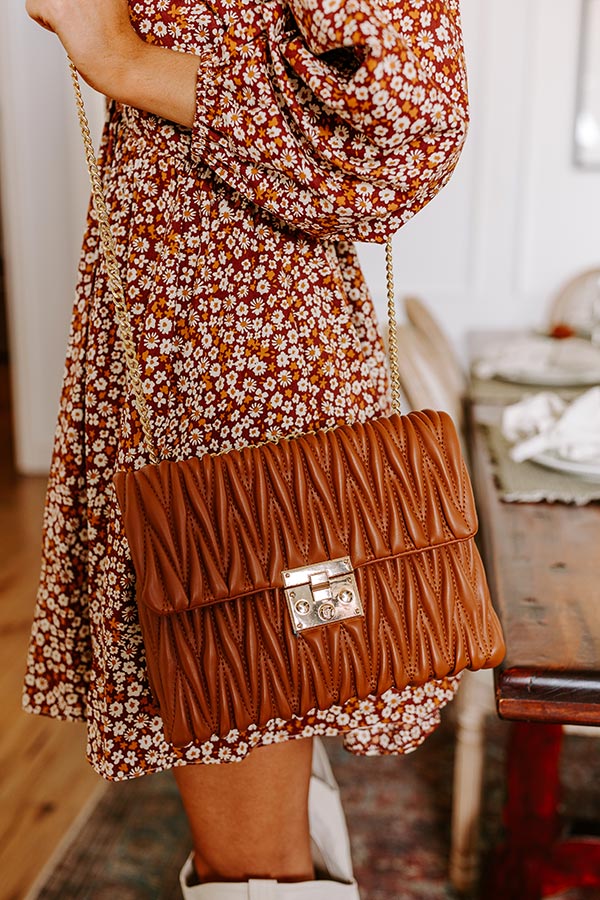 Fifth Avenue Stroll Faux Leather Purse in Camel