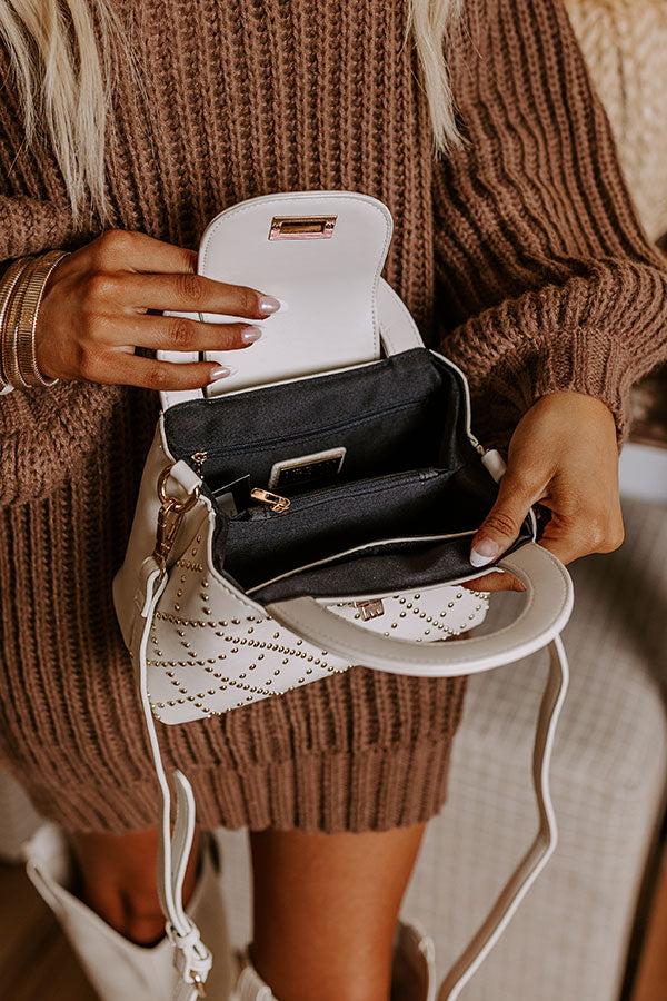 Couture Classic Faux Leather Purse in Ivory