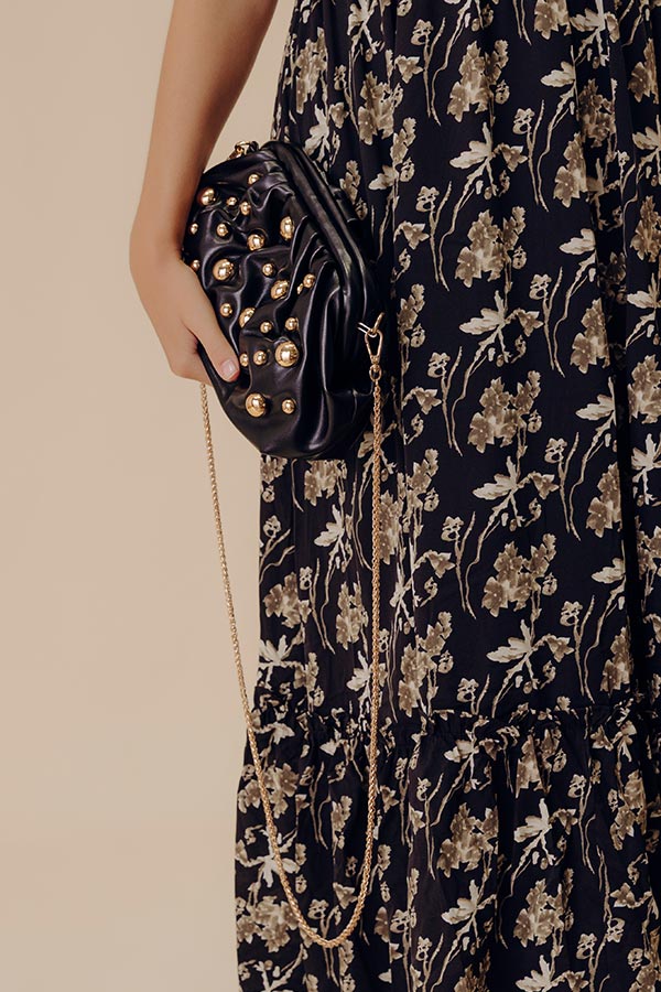 Posh Mindset Faux Leather Purse in Black Image - 1