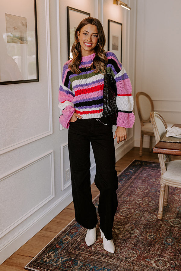 Sincerely Snuggly Stripe Knit Sweater