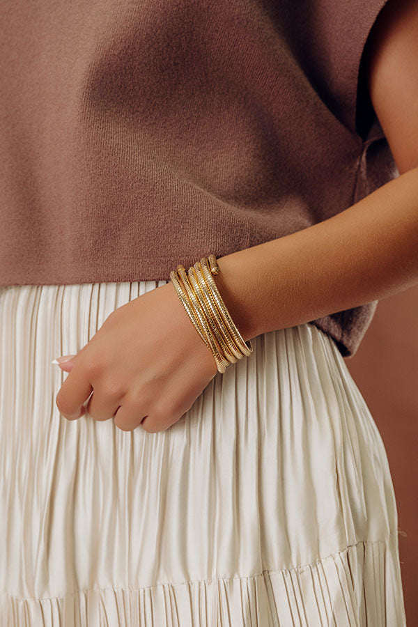 Metropolitan Muse Wrap Bracelet in Gold Image - 1