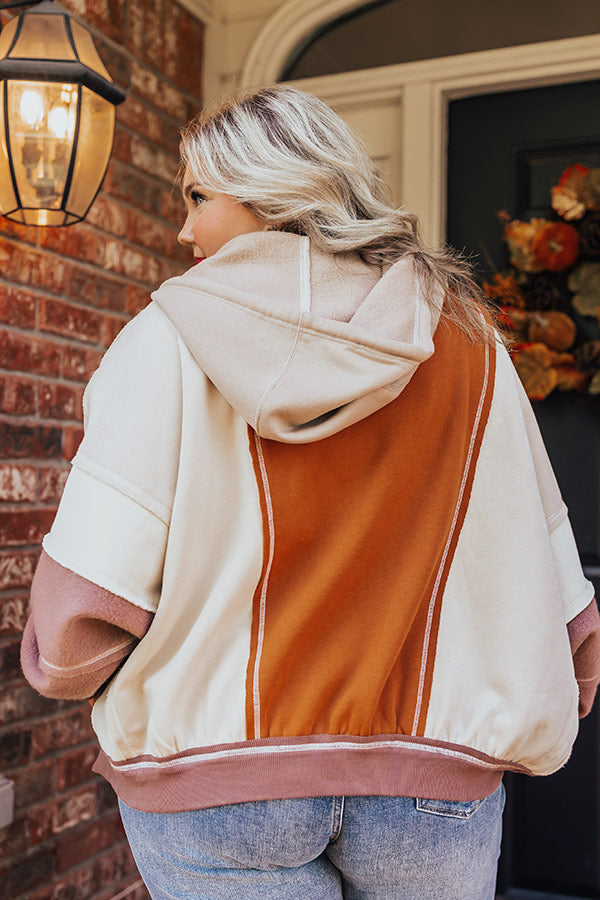 Fall Hike Color Block Sweater in Brown Curves