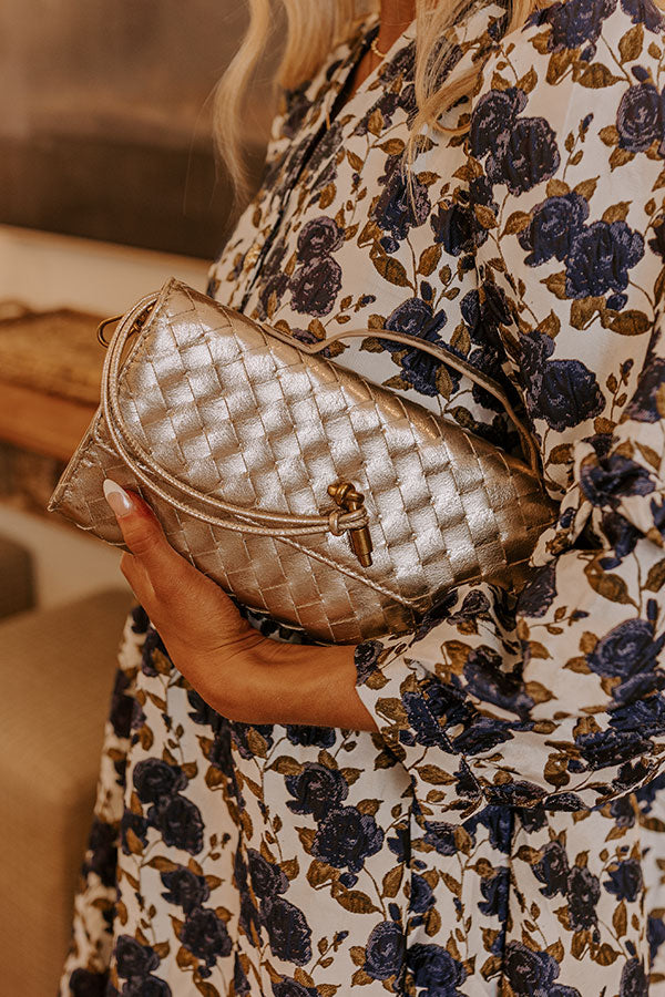 Exclusive Party Woven Metallic Purse in Gold