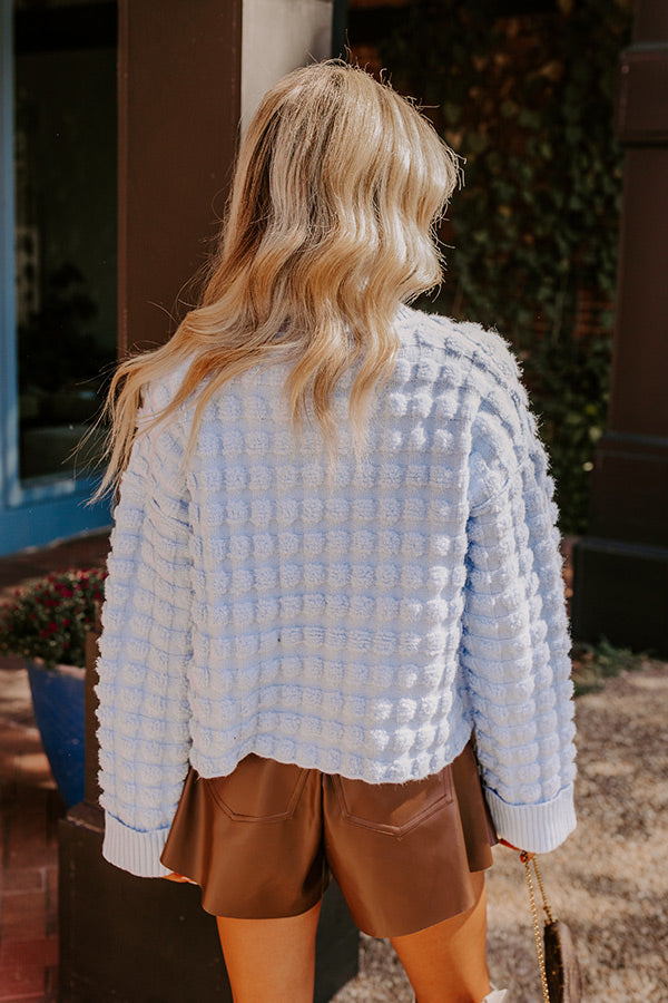 Cappuccino Cozy Knit Sweater in Sky Blue