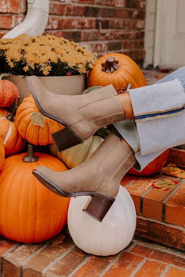 The Autumn Faux Nubuck Bootie in Taupe