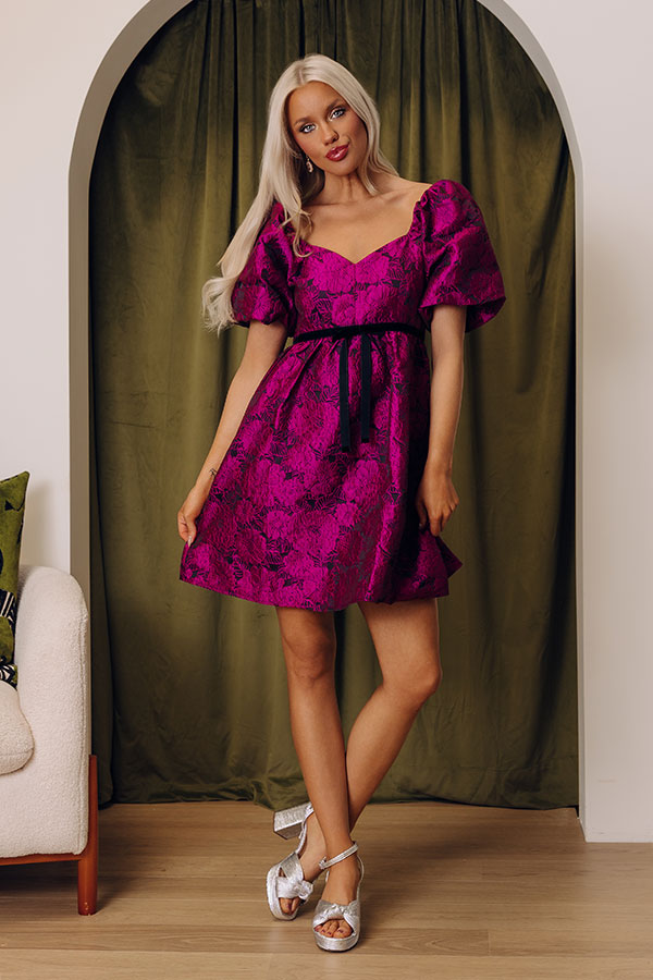Posh Mindset Floral Jacquard Mini Dress