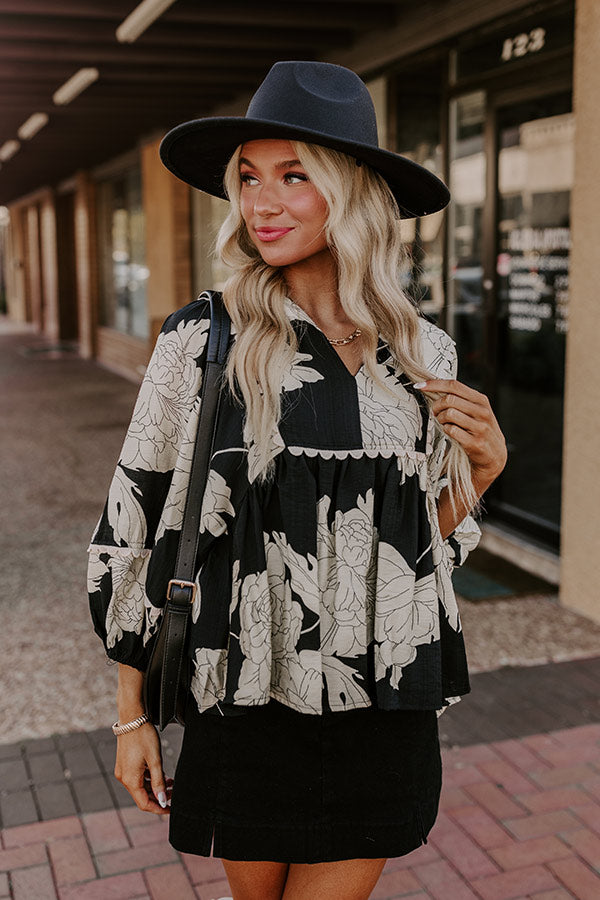 Always In Style Floral Top in Black