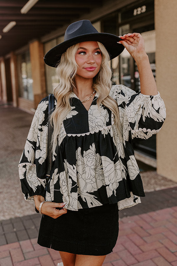 Always In Style Floral Top in Black