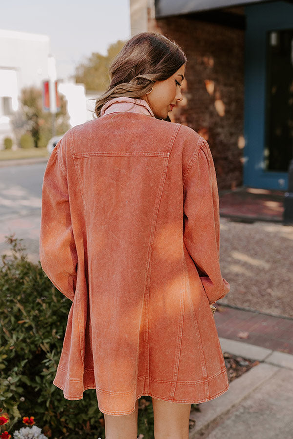 rust denim dress Rust Braided Denim Dress
