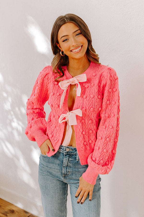 Cute Energy Front Tie Knit Cardigan