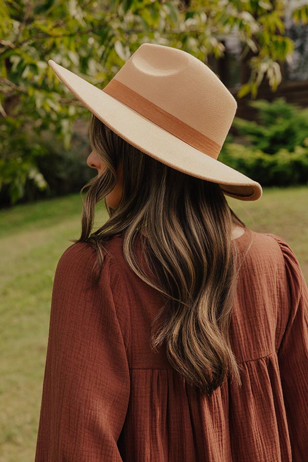 Fall Vibes Felt Fedora in Khaki