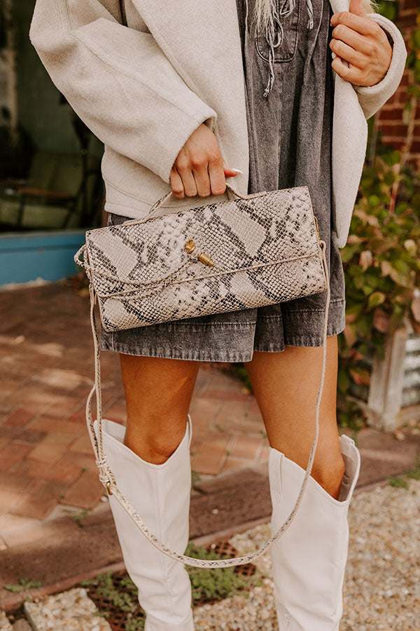 Exclusive Party Faux Leather Purse in Snake Print