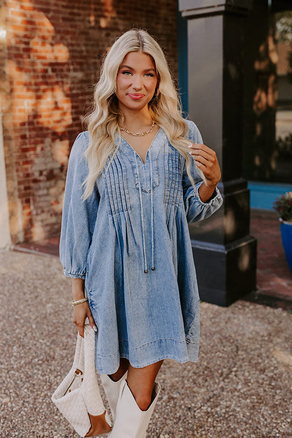 Fate Would Have It Denim Mini Dress Fate Would Have It Denim Mini Dress
