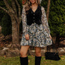 Uptown Cafe Floral Mini Dress in Black Image - 1