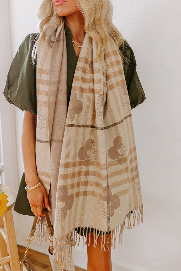 Paris Mornings Plaid Scarf in Oatmeal