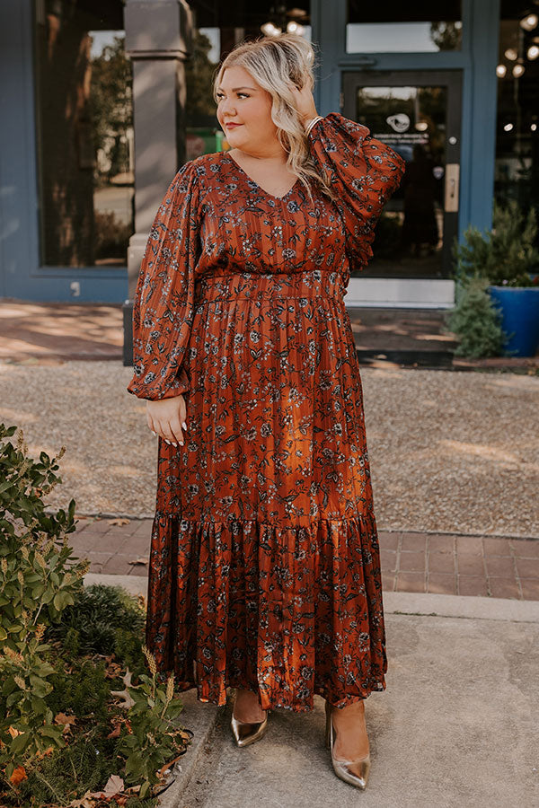 Fan Of Floral Maxi Dress Curves