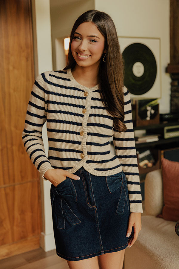Apple Spiced Perfection Stripe Cardigan Image - 2