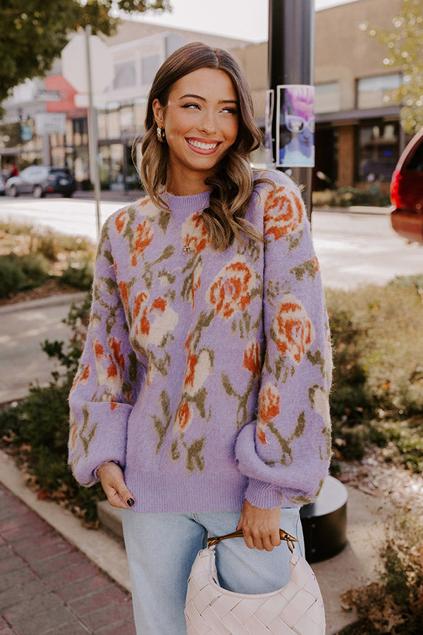 Simply Sweet Floral Knit Sweater