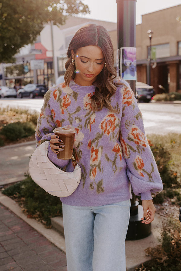 Simply Sweet Floral Knit Sweater