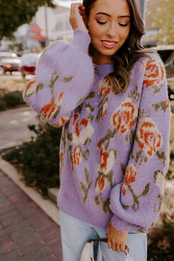 Simply Sweet Floral Knit Sweater