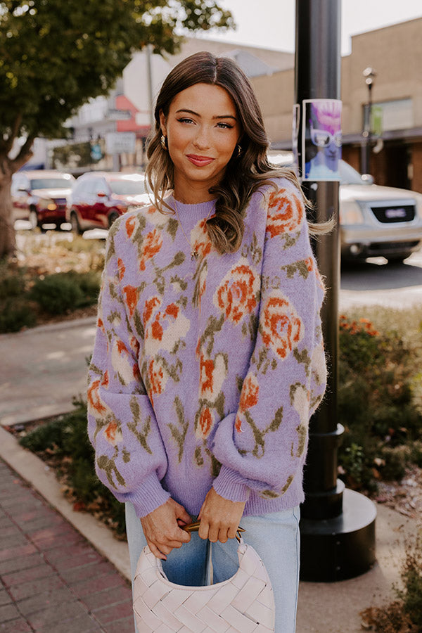 Simply Sweet Floral Knit Sweater