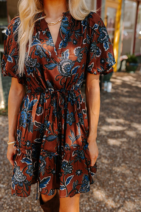 Autumn Aura Floral Mini Dress