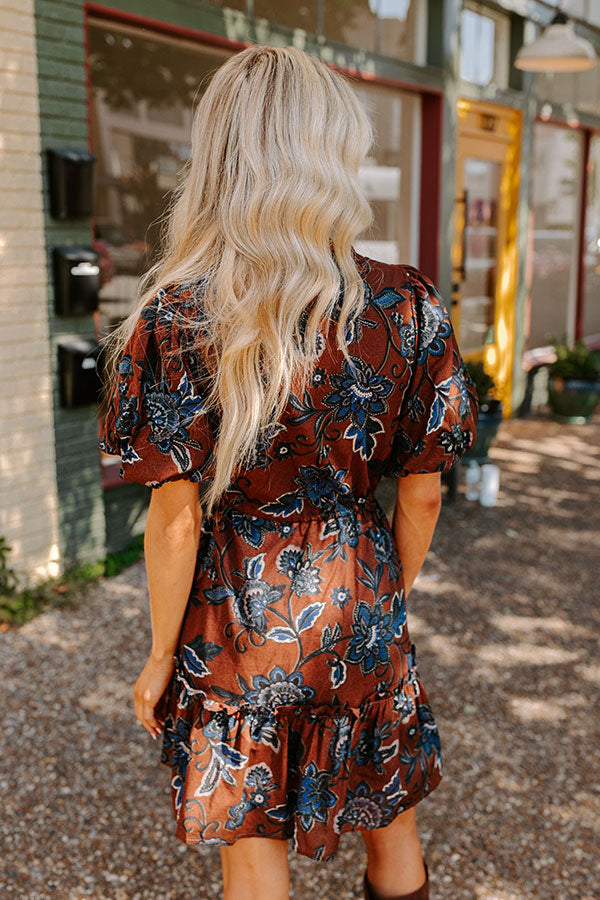 Autumn Aura Floral Mini Dress