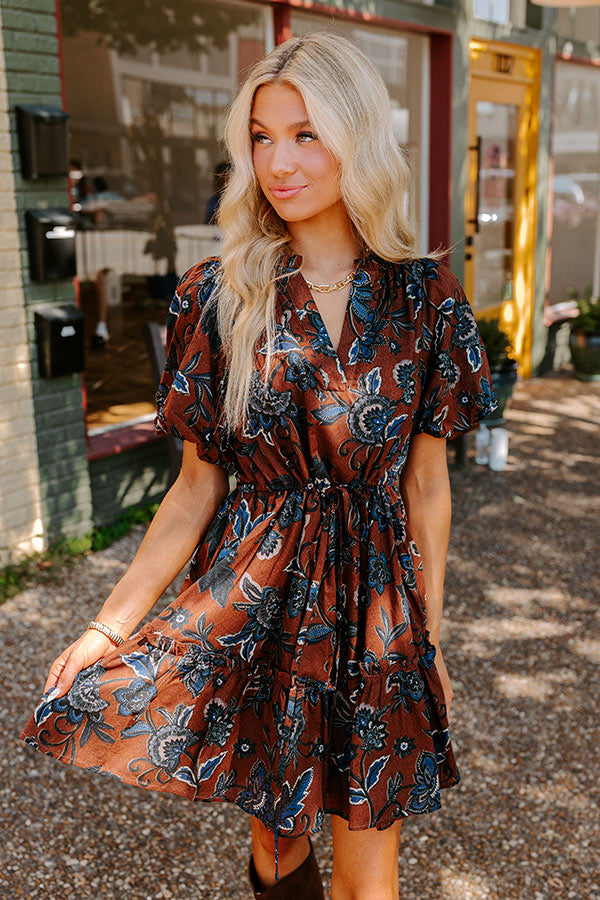 Autumn Aura Floral Mini Dress