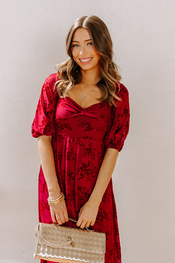 Merlot Muse Velvet Burnout Midi