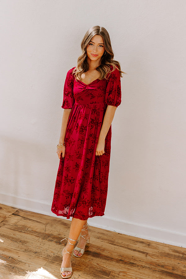 Merlot Muse Velvet Burnout Midi