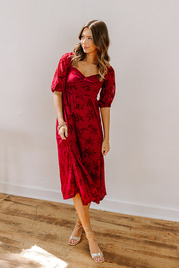 Merlot Muse Velvet Burnout Midi