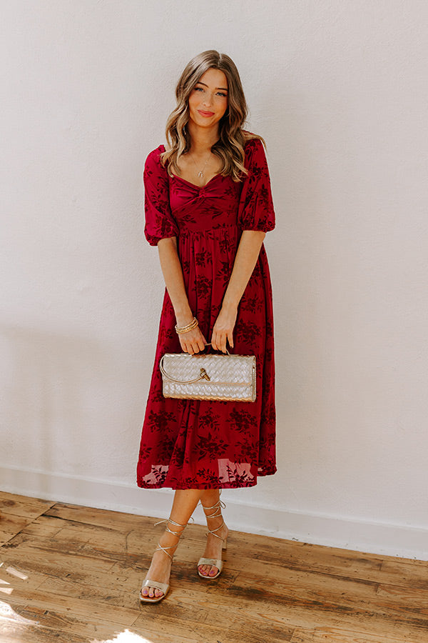 Merlot Muse Velvet Burnout Midi