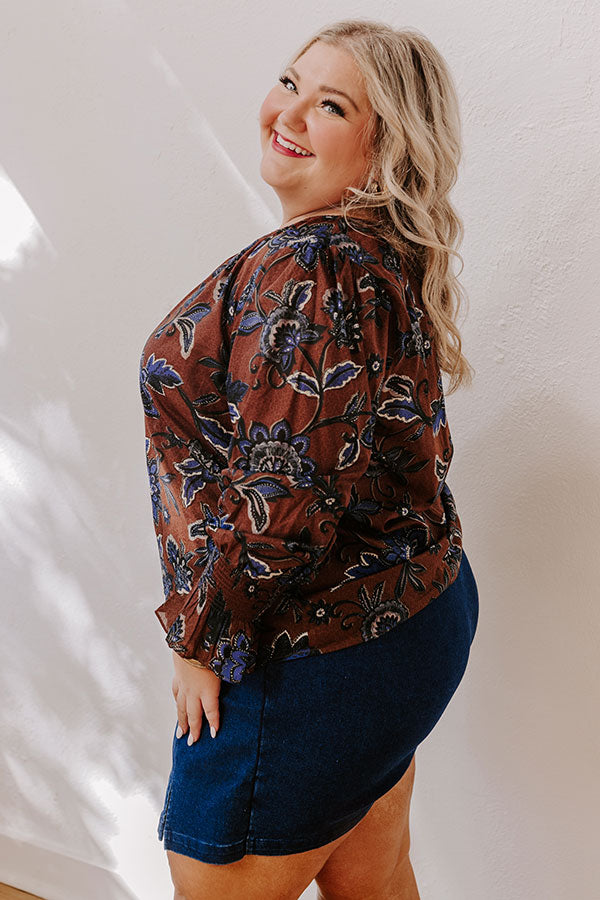 Autumn Aura Floral Shift Top Curves