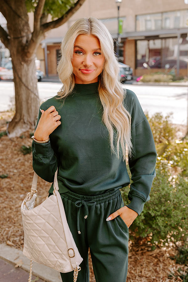 Cozy Casual Sweatshirt in Hunter Green