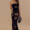 Charmed Moments Velvet Floral Maxi Dress Image - 1
