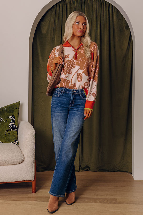 Cider And Sunsets Floral Sweater in Orange Image - 1