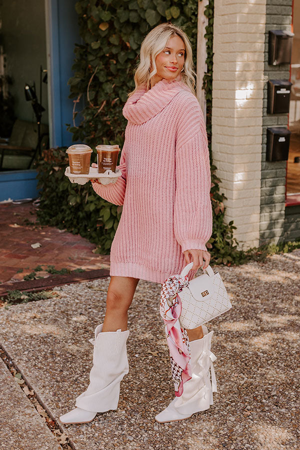 Espresso Martini Sweater Dress in Pink