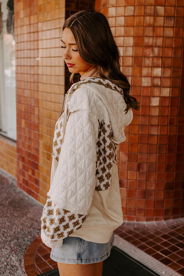 Falling For Autumn Quilted Sweater in French Vanilla