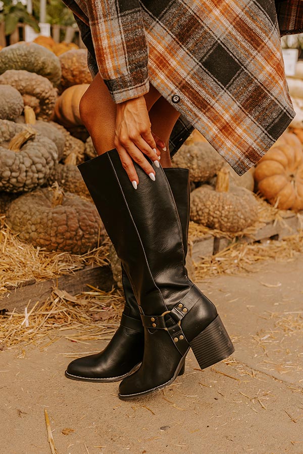 Faux leather knee high boots online