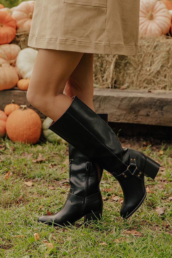 The Elliana Faux Leather Knee High Boot In Black Image - 1