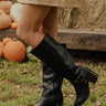 The Elliana Faux Leather Knee High Boot In Black Image - 1