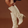 The Elliana Faux Leather Knee High Boot In French Vanilla Image - 1