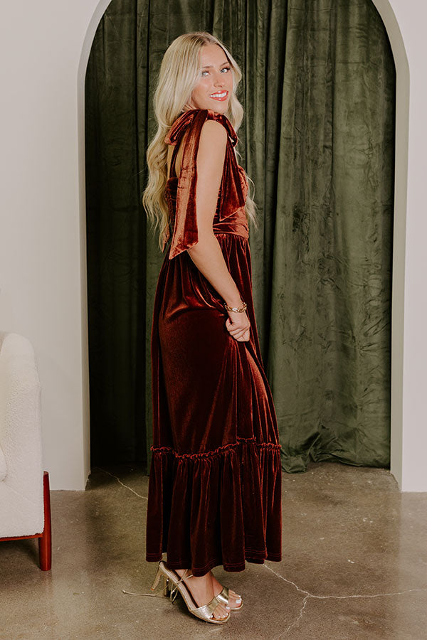 Cranberry Martini Velvet Midi in Chocolate M / Chocolate Cranberry Martini Velvet Midi in Chocolate M / Chocolate