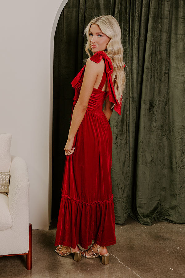 Cranberry Martini Velvet Midi in Red M / Red Cranberry Martini Velvet Midi in Red M / Red