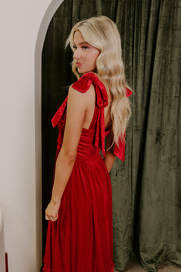 Cranberry Martini Velvet Midi in Red M / Red Cranberry Martini Velvet Midi in Red M / Red