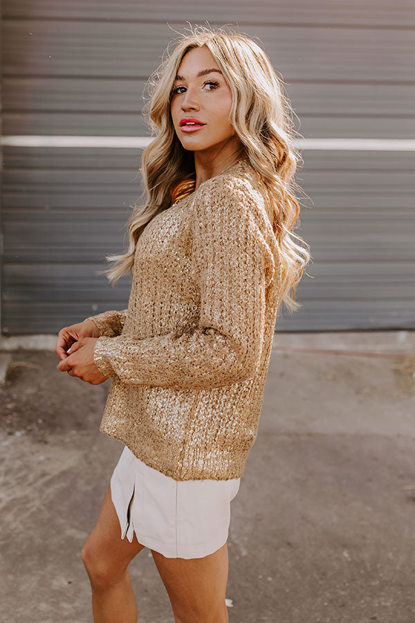 Golden Glow Knit Metallic Sweater