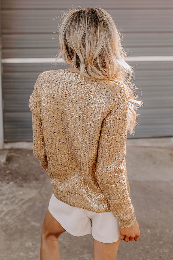 Golden Glow Knit Metallic Sweater